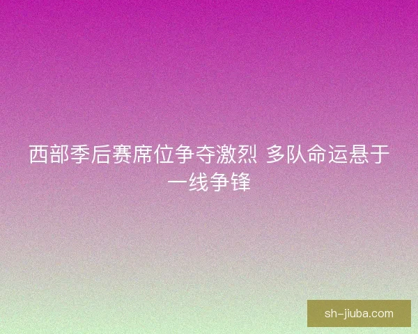 西部季后赛席位争夺激烈 多队命运悬于一线争锋