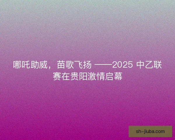 哪吒助威，苗歌飞扬 ——2025 中乙联赛在贵阳激情启幕